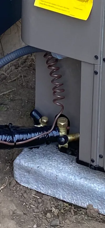 Copper lineset detail showing quality workmanship