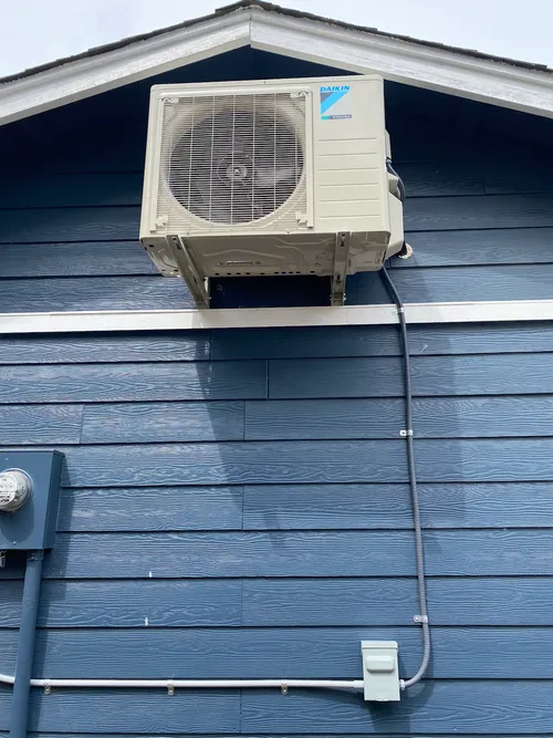 Daikin outdoor AC condenser unit installed at a Clark County WA home